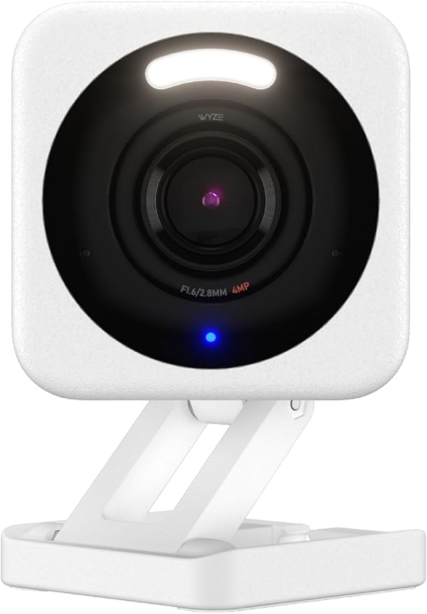 WYZE Cam v4, 2.5K QHD WiFi Indoor/Outdoor Smart Home Security Camera, Pet/Baby Monitor, Motion Activated Spotlight/Siren, Color Night Vision, 2-Way Audio, Compatible with Alexa & Google (Renewed)